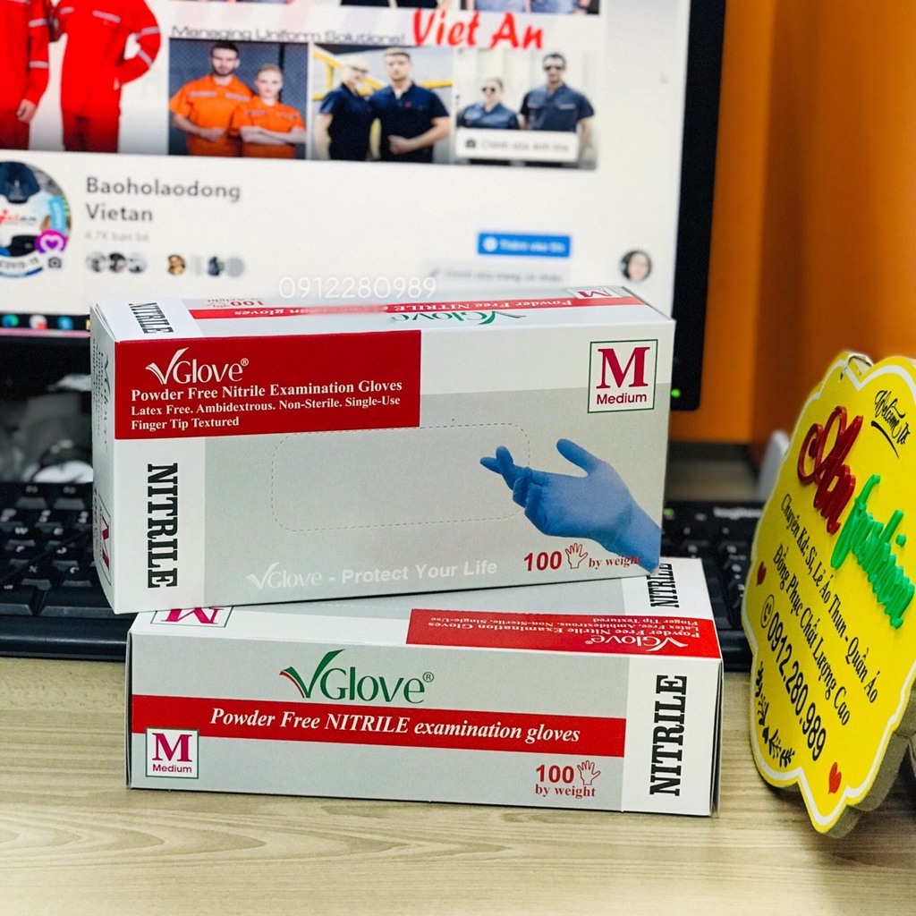 Găng tay y tế không bột VGlove chính hãng 1 hộp 50 đôi hàng mới _ Hình chụp thật