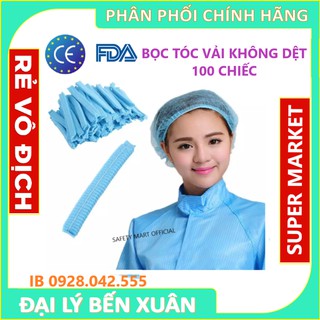 Bọc tóc con sâu vải không dệt Bao tóc xếp/ Con sâu ( Bọc 100 cái) - Tiêu chuẩn FDA CE