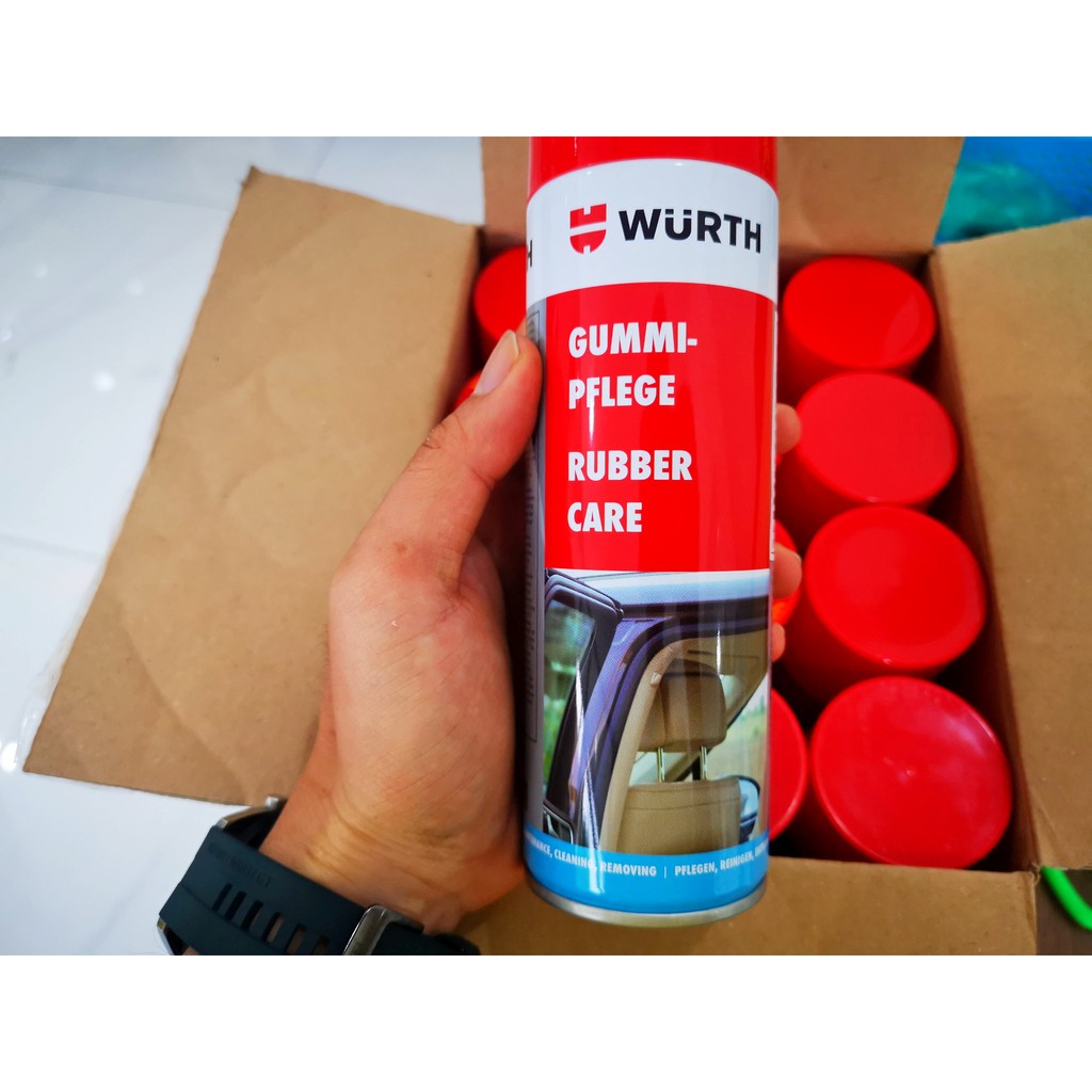 Dung Dịch Dưỡng Phục Hồi Ron Nhựa Cao Su Wurth Rubber Care 300ml Tặng Khăn