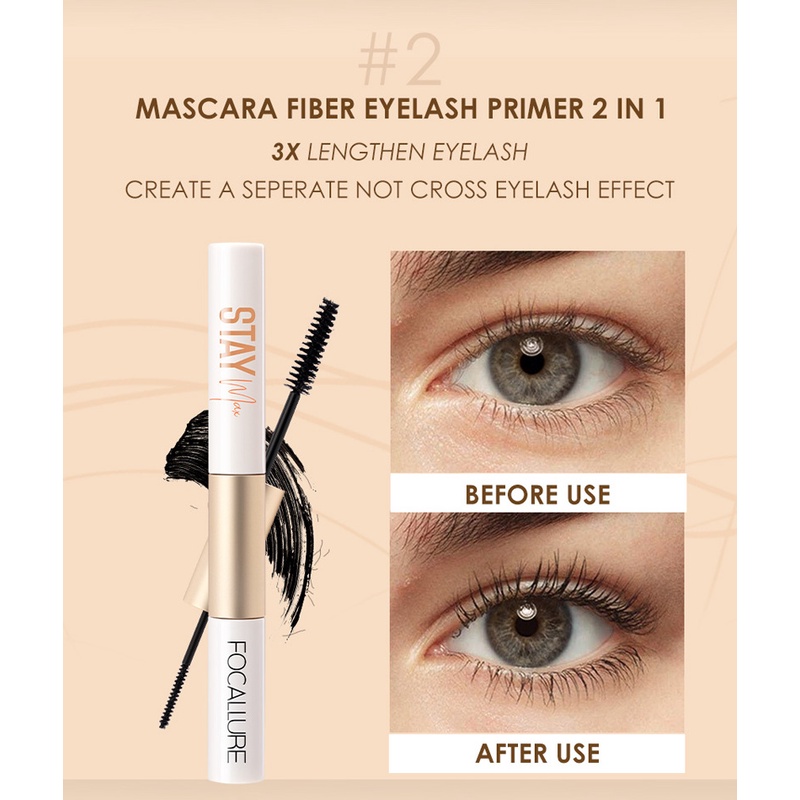 Mascara kiêm bút kẻ mắt và mascara 2 trong 1 chống thấm nước không nhòe thương hiệu Focallure
 | BigBuy360 - bigbuy360.vn