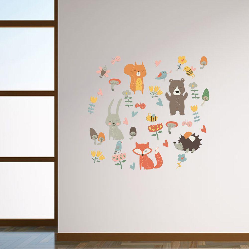 Sticker Dán Tường Họa Tiết Sở Thú Dễ Thương Bắt Mắt