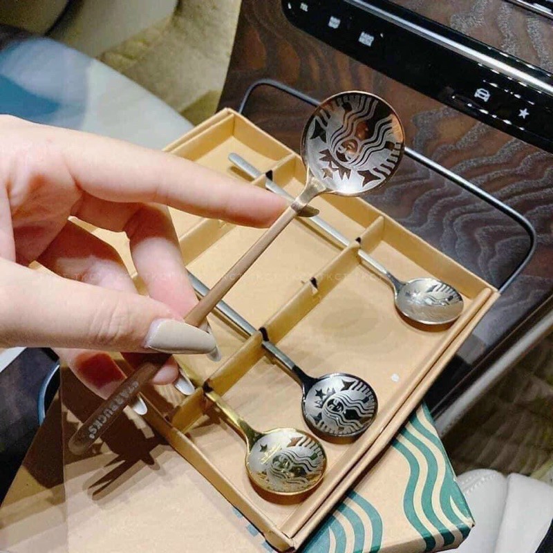 SET 4 Muỗng Starbuck siêu xinh siêu sang trọng