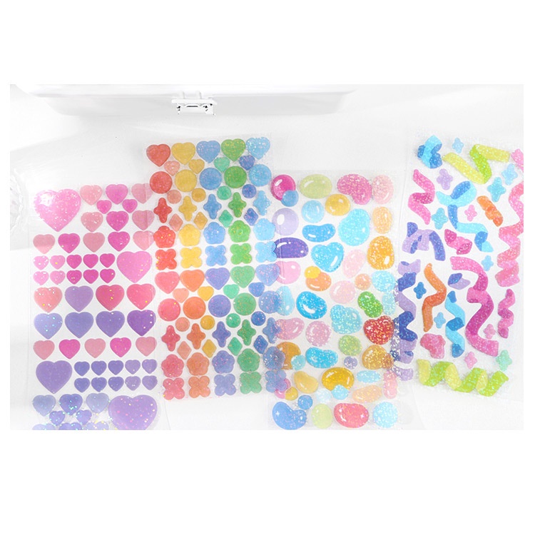 Nhãn dán kim tuyến màu cầu vồng lấp lánh trang trí nhật kí và album