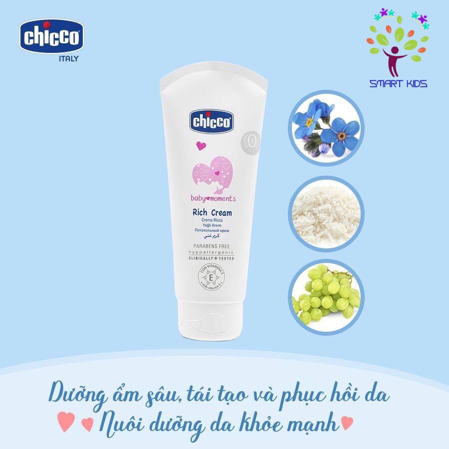 Kem dưỡng ẩm chứa Omega và vitamin E Chicco 100ml