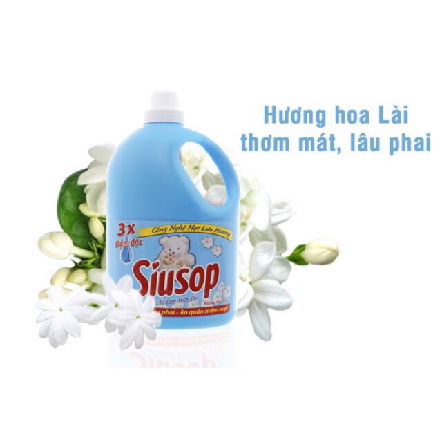 Nước Xả Vải Siusop Hương Hoa Lài Can 3,8L(Xanh)