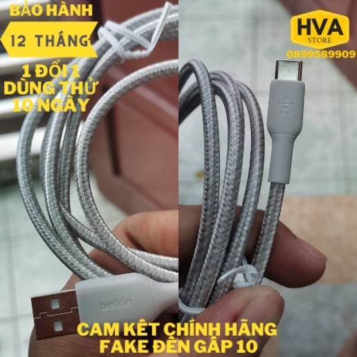 Bộ sạc nhanh 24w kèm cáp Belkin 2 cổng có MFI - sạc nhanh cho Android, iPhone, iPad BH 12 tháng