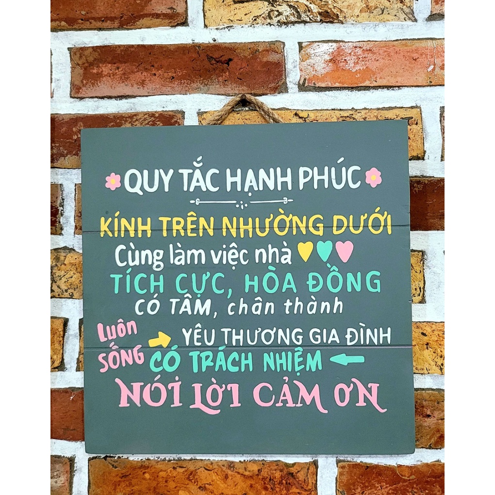 BỘ 3 TẤM BẢNG GỖ HANDMADE TRANG TRÍ NHÀ XINH