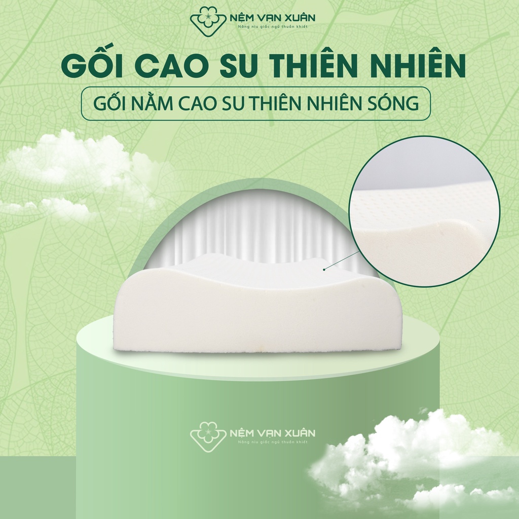 Gối Nằm Sóng Cao Su Thiên Nhiên Vạn Xuân Êm Ái Đưa Bạn Vào Giấc Ngủ Ngon