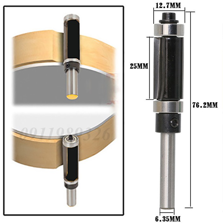 Mũi phay gỗ ❤️FREESHIP❤️  mũi soi thẳng 2 bi bo cạnh cốt 6.35mm