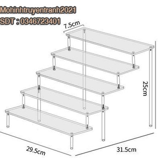 Kệ bậc Thang acrylic trưng bày mô hình - Kệ Trưng bày