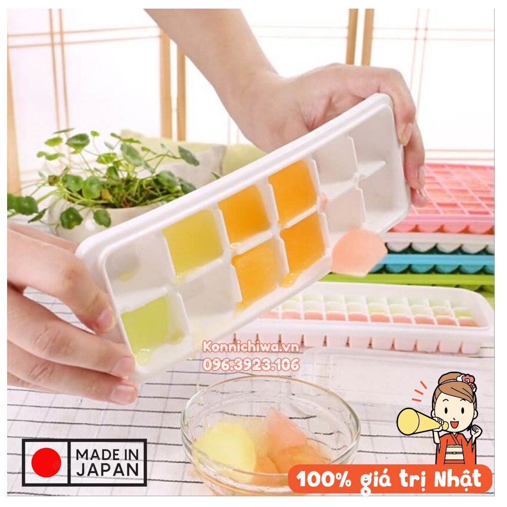 Khay trữ đông INOMATA chống dính không mùi, dùng làm đá, bảo quản thực phẩm trong tủ lạnh | hàng nội địa Nhật