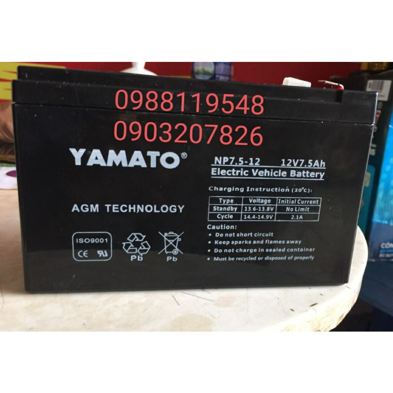 Ắc quy yamato 7.5Ah NP7.5 -12