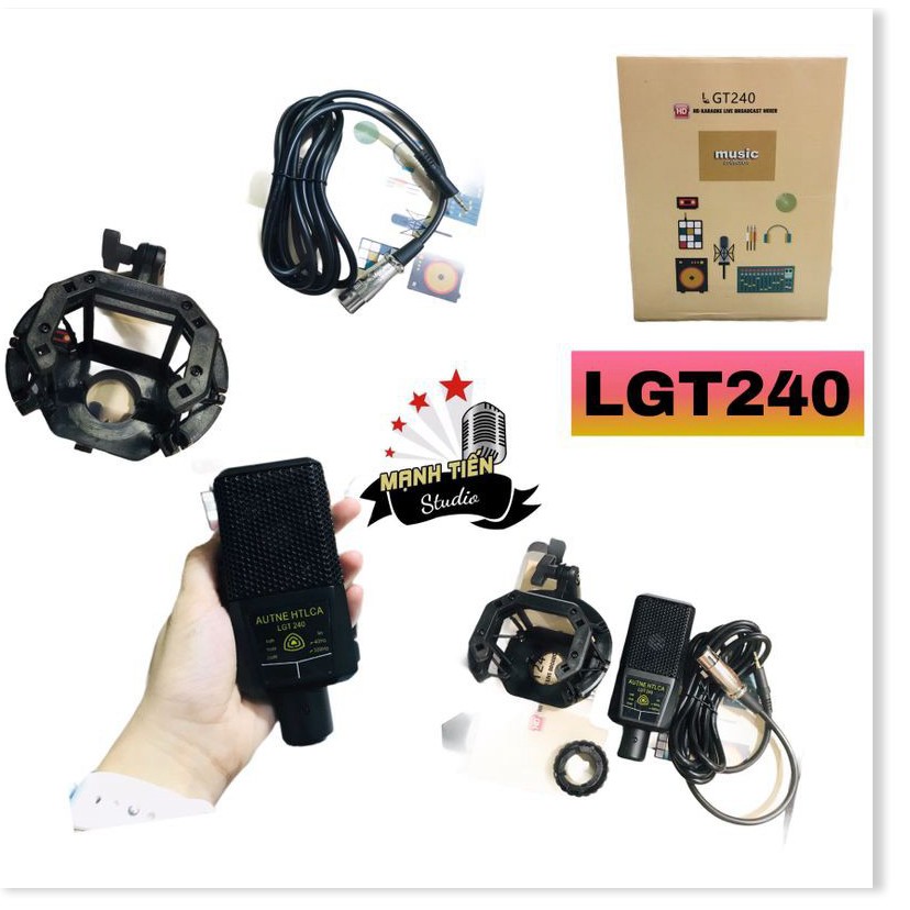 Mic Thu Âm Livestream LGT240 – Micro condenser chính hãng hát karaoke bắt âm tốt vang nhẹ siêu ấm bảo hành 12 tháng