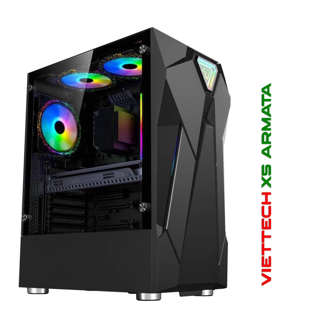 Vỏ Case máy tính gaming Viettech X5 Armata, thấu kính Tube mặt trước