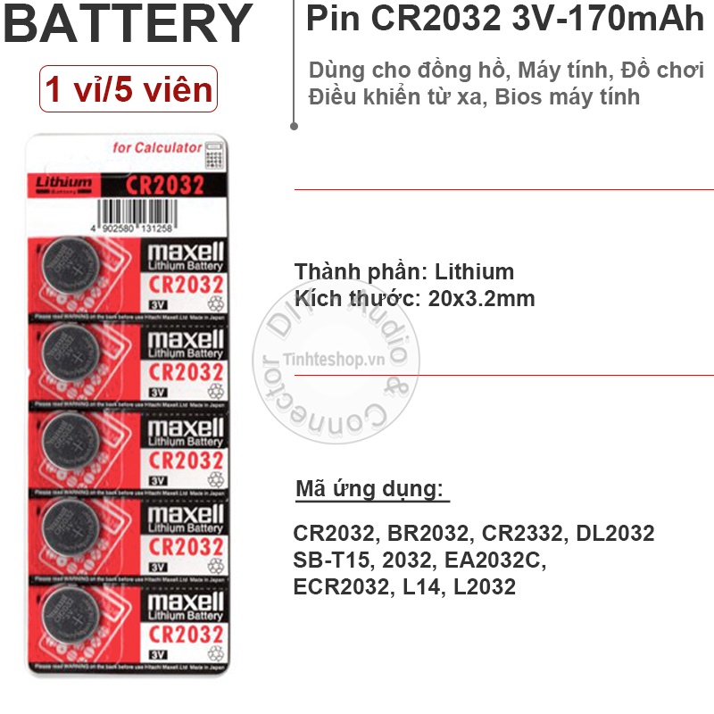 Pin CR2032 BR2032 CR2332 BR2332 DL2032 ECR2032 MX 3V