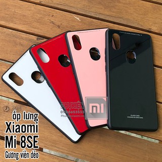 Ốp lưng kính Xiaomi Mi 8 SE - Mặt kính gương cứng + viền dẻo