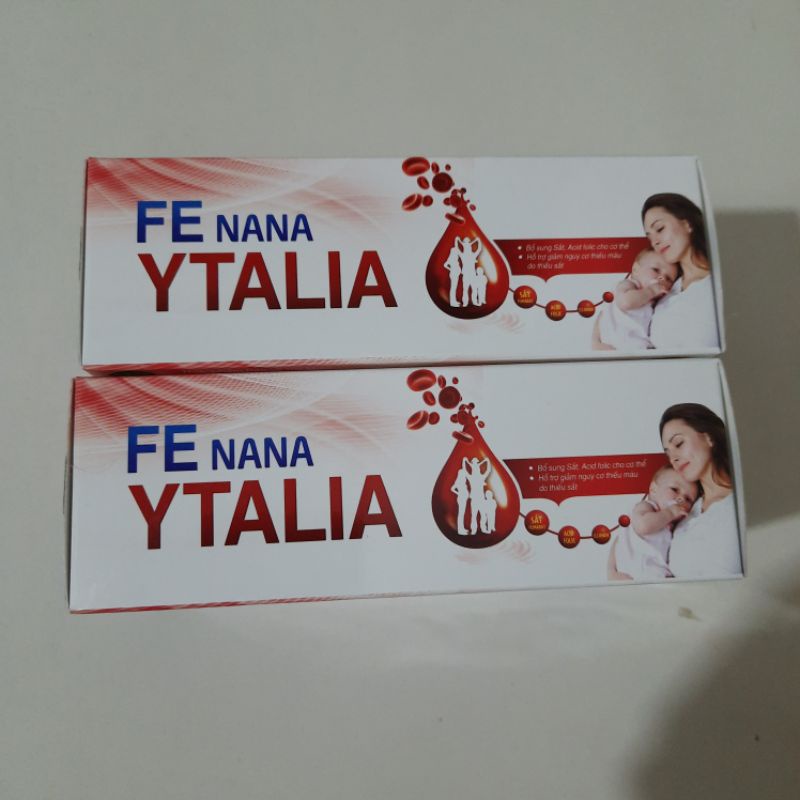 Viên uống bổ máu bổ sung sắt Acid Folic cho cơ thể FE NANA YTALIA - bổ sung sắt cho phụ nữ có thai - Hộp 60 viên