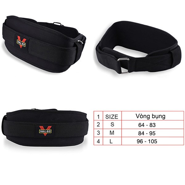 Đai Lưng Tập GYM Lifting Belt Valeo Bản Rộng 15cm Dùng Bảo Vệ Lưng Squat