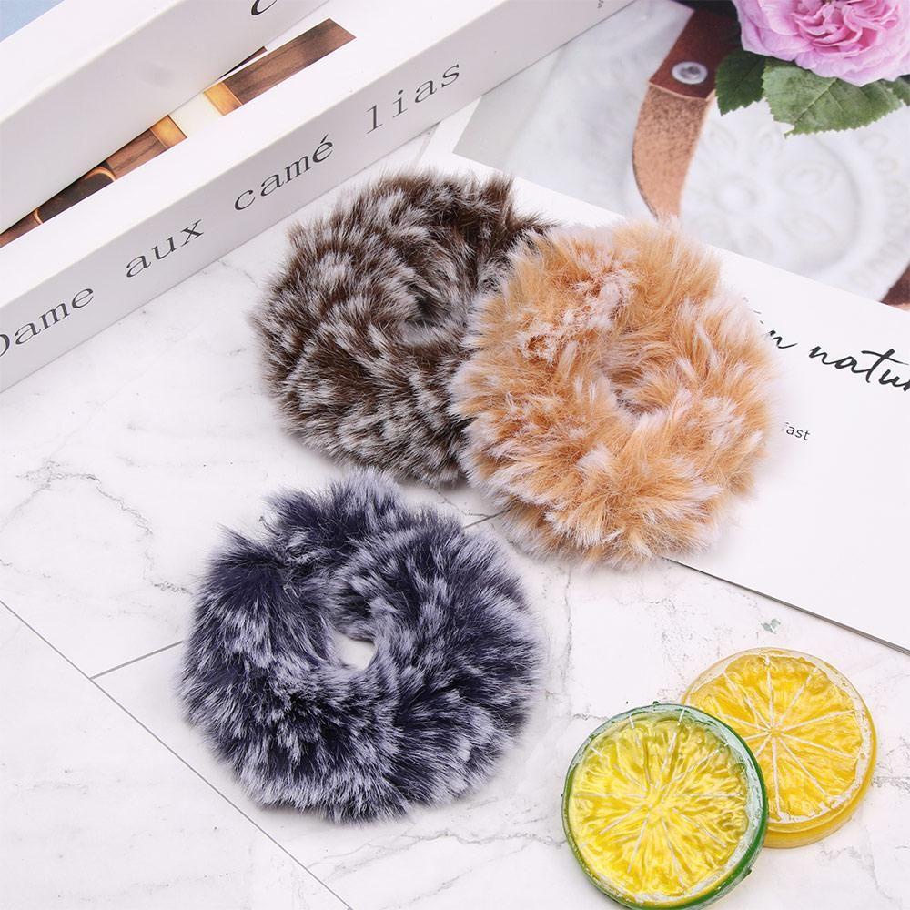 Dây Cột Tóc Scrunchies Phủ Lông Nhung Thời Trang Xinh Xắn