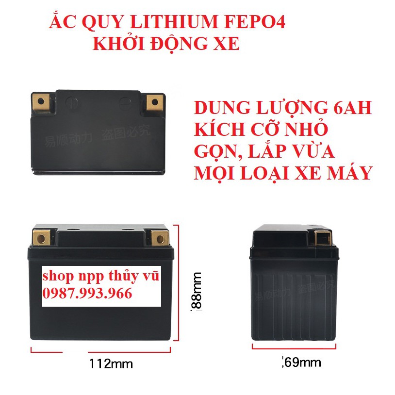 Ắc quy pin lithium  khởi động xe máy - ắc quy đề xe