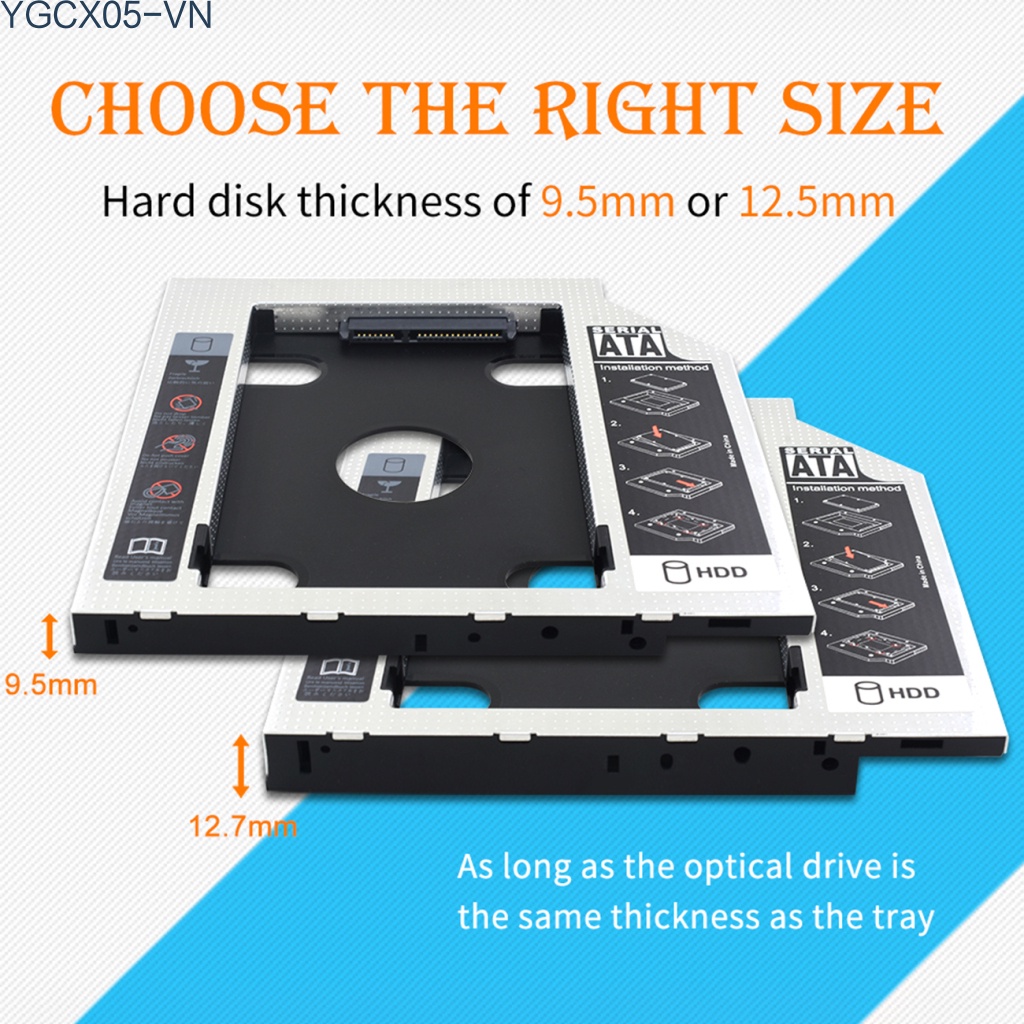Hộp Đựng Ổ Cứng Hdd 12.7mm / 9.5mm Sata 3.0 Hd Ssd Cho Laptop Cd-Rom | BigBuy360 - bigbuy360.vn