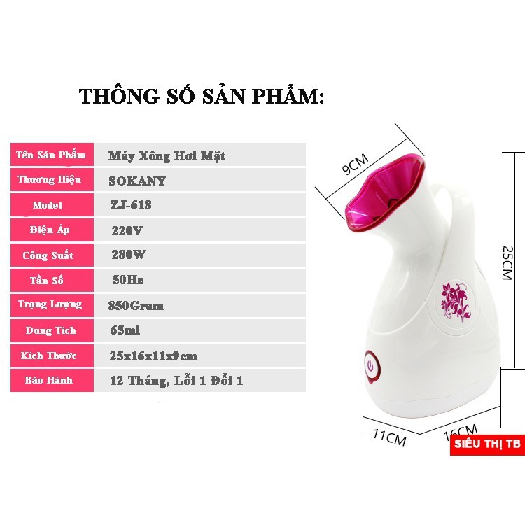 Máy xông mặt SOKANY ZJ 618 - Máy xông mặt làm đẹp da