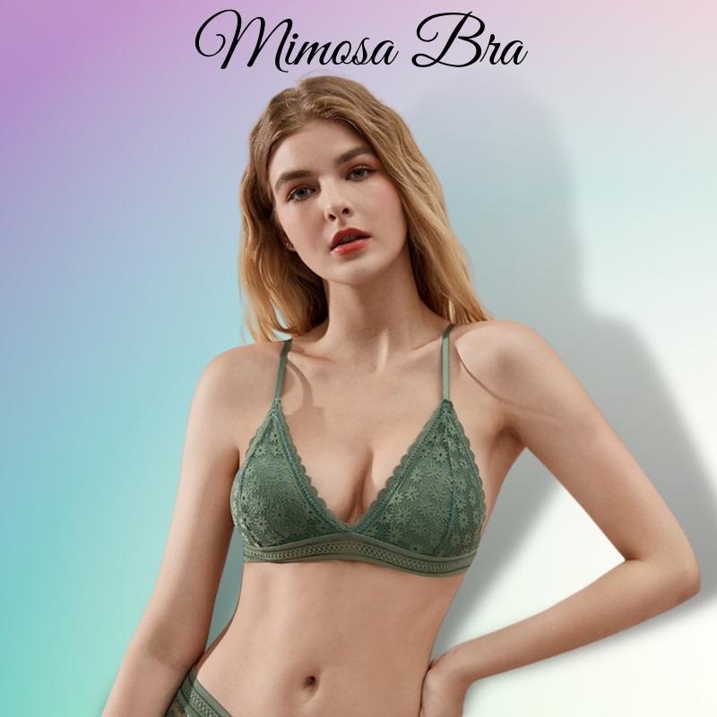 Áo Bra Ren Nâng Ngực Cài Sau Mimosa, Áo Lót Nữ Sexy Quyến Rũ 7338