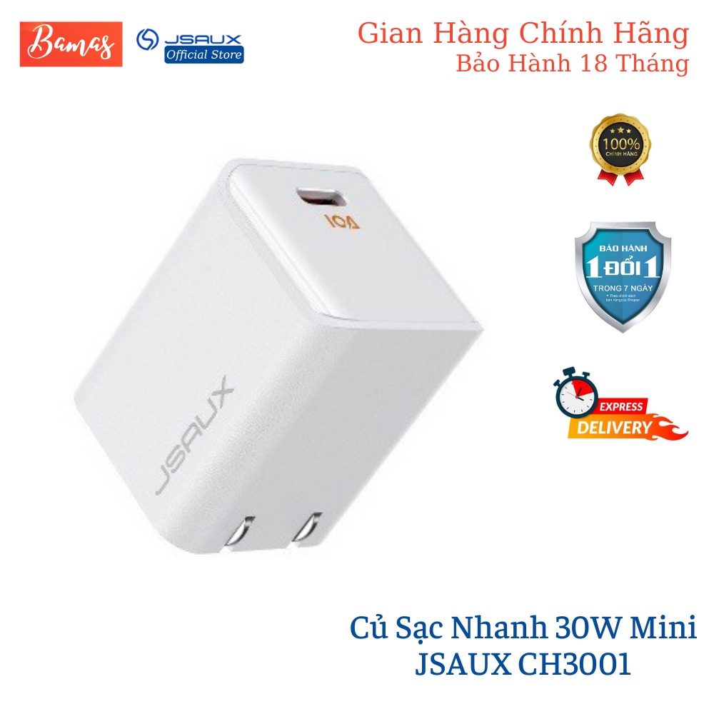 Củ Sạc Nhanh 30W Mini CH3001 JSAUX - Củ Sạc Điện Thoại Nhanh Cho iPhone, iPad, Samsung, Oppo…