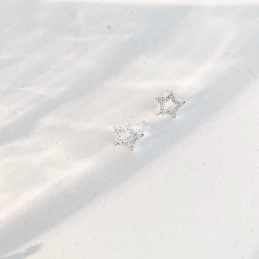 Khuyên tai bạc Grace - Crystal Star (Đôi)