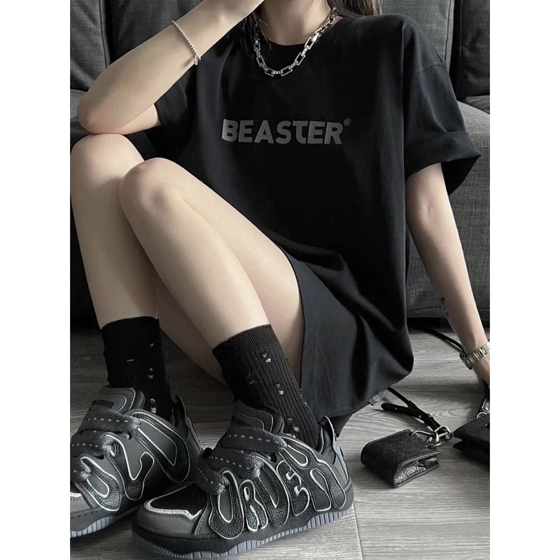 Áo thun phông nam nữ PINK tay lỡ form rộng BEASTER Unisex