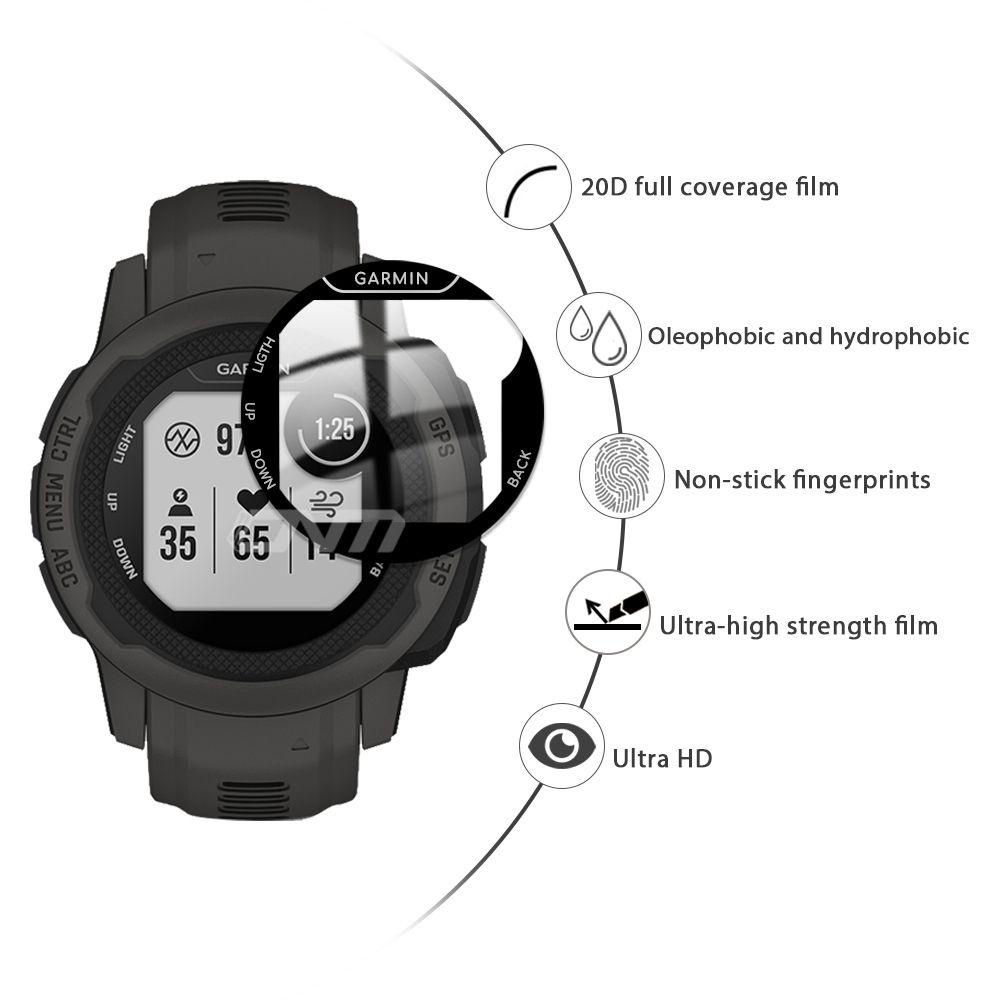 Set 2 Miếng Dán Viền Cong 3D Chống Trầy Bảo Vệ Cho Đồng Hồ Garmin instinct 2 2S
