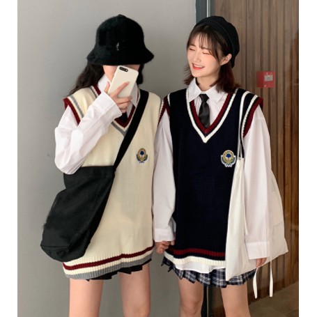 Áo gile nữ vải len ulzzang học sinh sinh viên, ao thu đông nữ 2020 | BigBuy360 - bigbuy360.vn