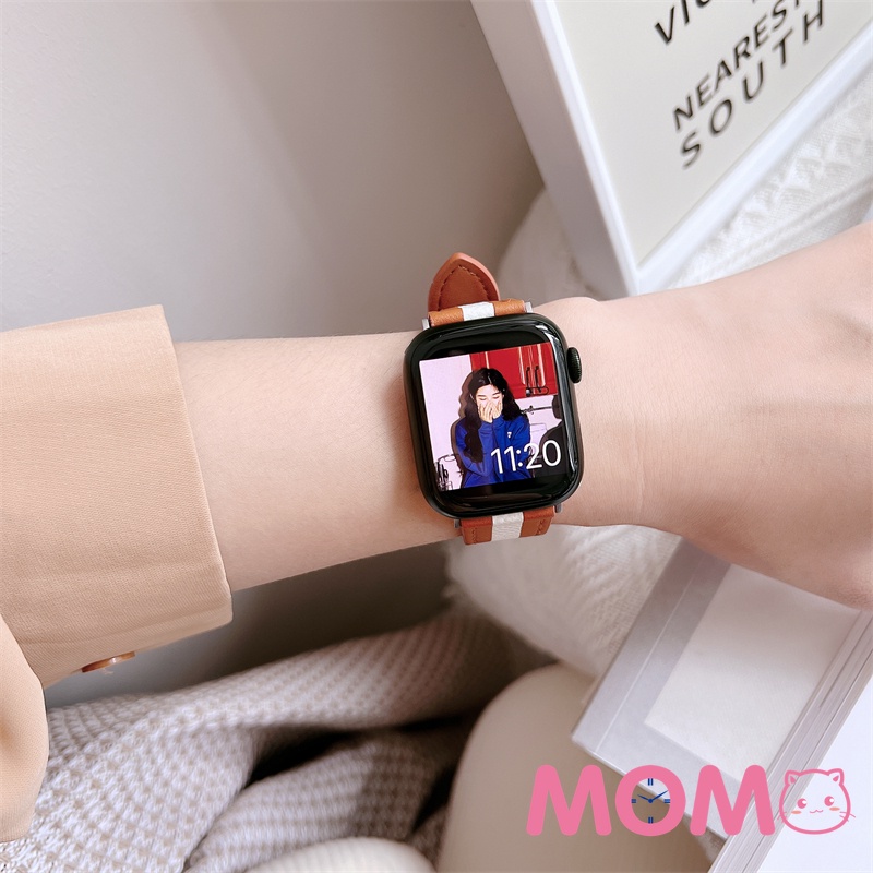 Dây Đeo Bằng Da Bò Cho Đồng Hồ Smart Watch Serise 7 6 SE 5 4 3 2 45mm 41mm 42MM 38MM 44MM 40MM