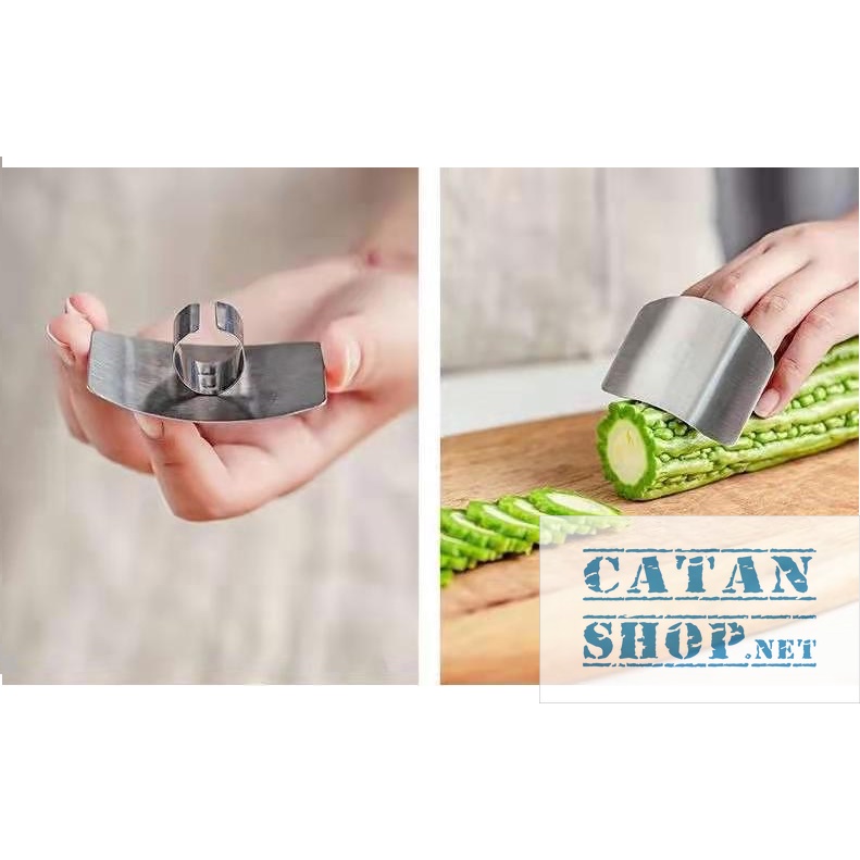 Dụng cụ bảo vệ ngón tay bằng inox khi nấu ăn cắt thái rau củ thịt  an toàn tiện lợi cho gia đình GD587-BVNInox-2ng