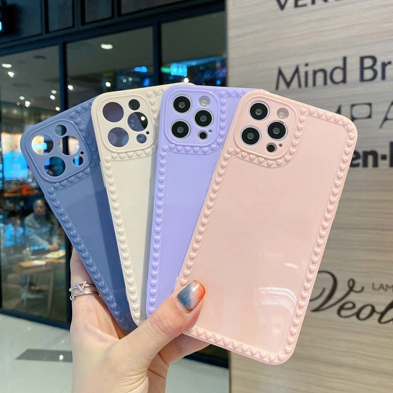 Ốp điện thoại viền vuông hình trái tim cho Iphone 6/6plus/6s/6splus/7/7plus/8/8plus/x/xs/xr/xsmax/11/12/13/pro/max/plus | BigBuy360 - bigbuy360.vn