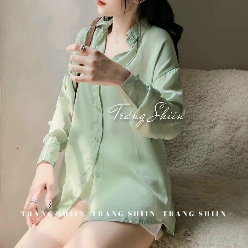 SET SƠ MI XANH BƠ NÚT LƯNG +  QUẦN SHORT TRẮNG