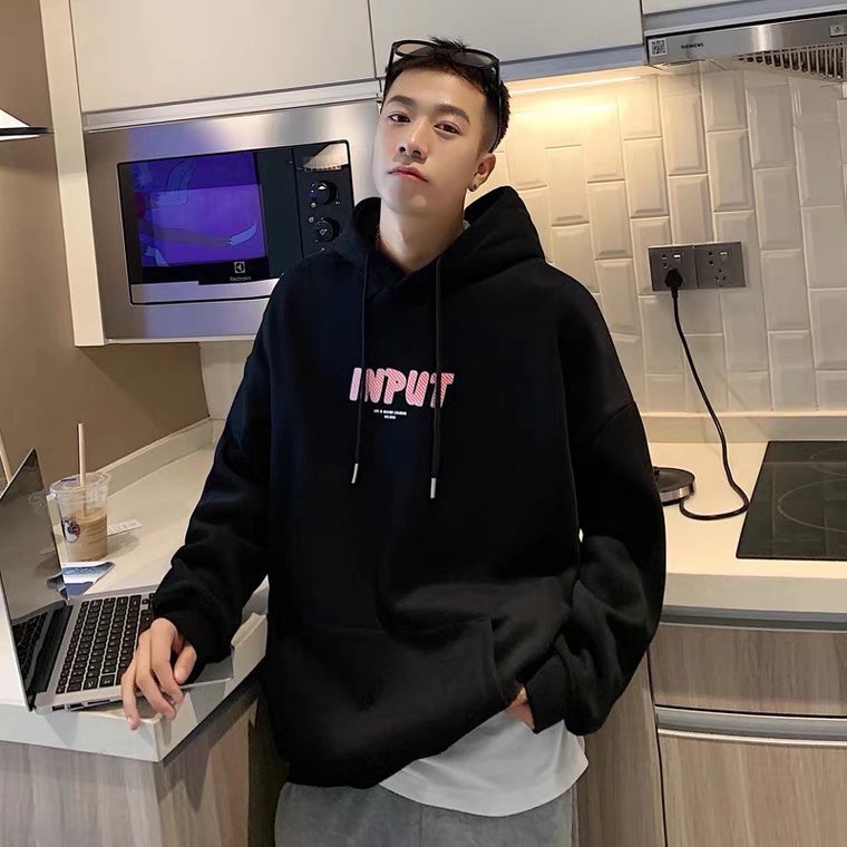 Áo hoodie Thể Thao Dáng Rộng Thoải Mái In Chữ Phong Cách Hong Kong Thời Trang Mùa Đông Cho Nam Cỡ Lớn M-5XL