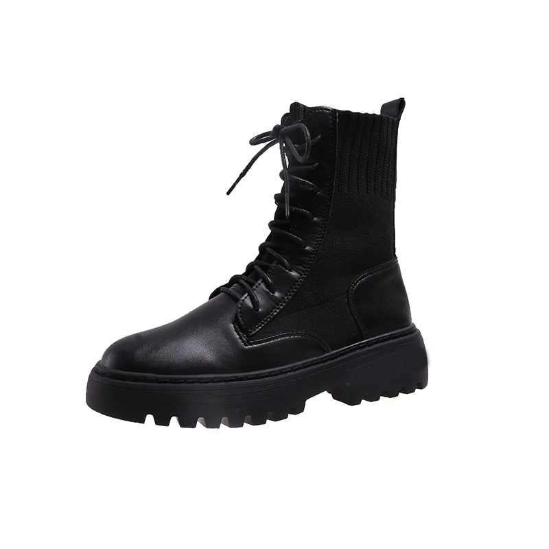 ▦△☫Thick heeled retro-fashionbritish British locomotive boots with fall Korean version