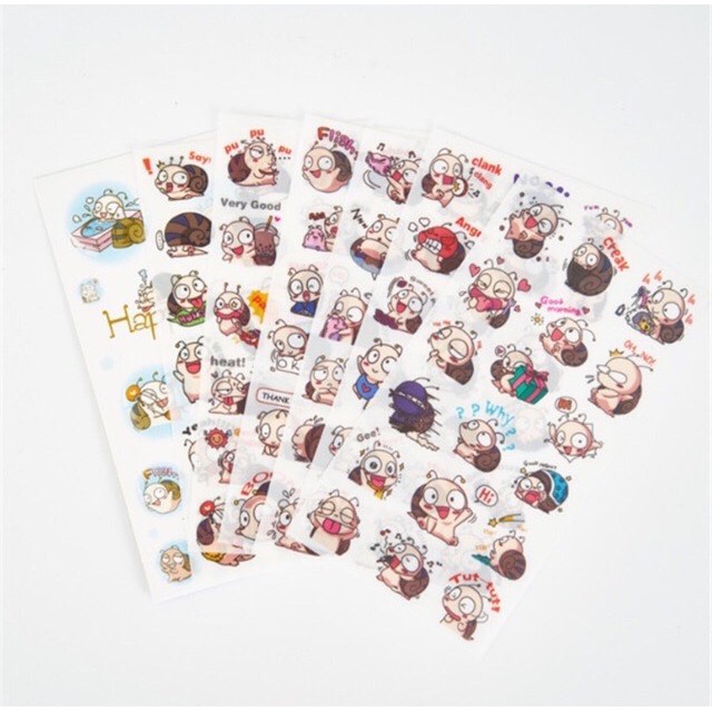 Set 6 tấm sticker chú ốc sên