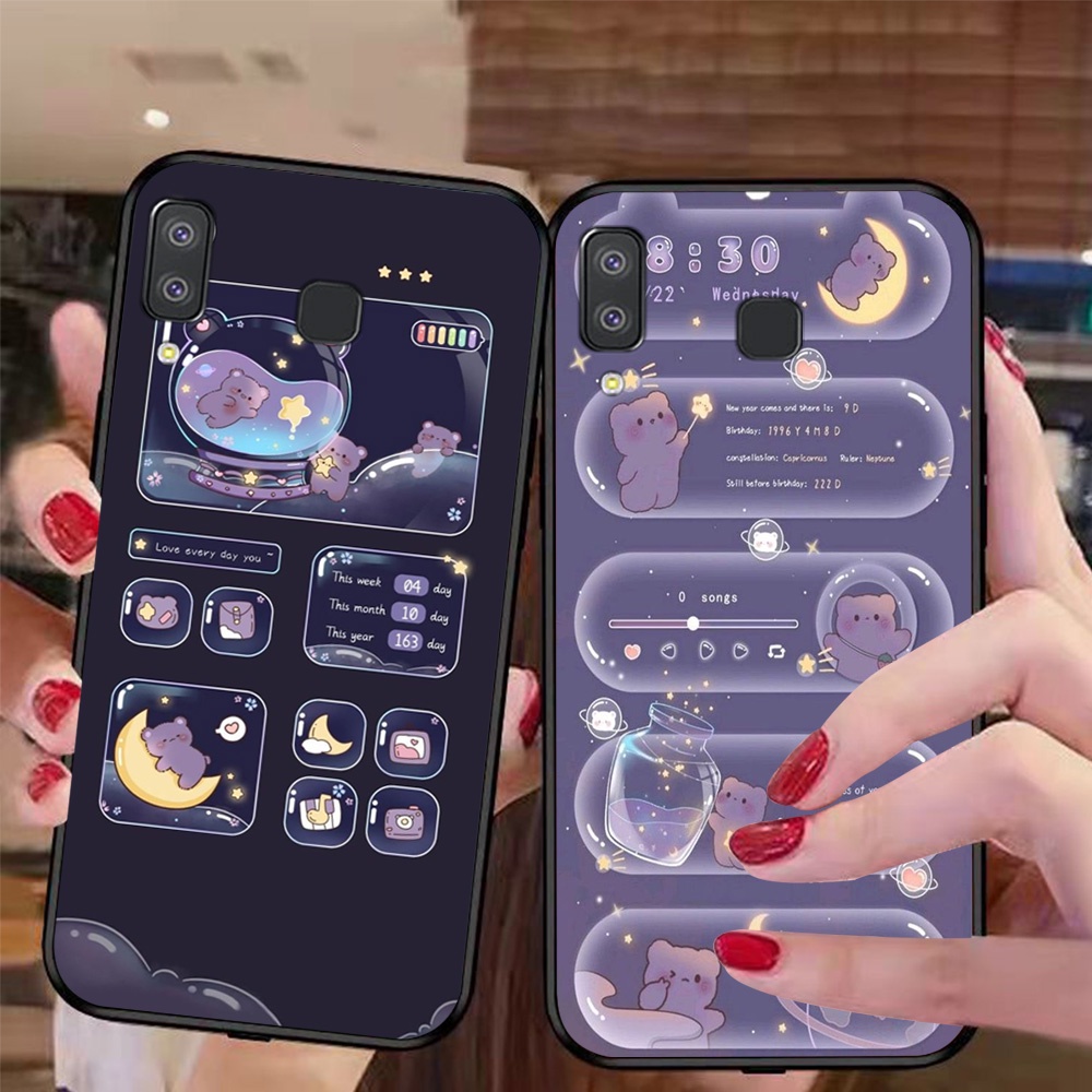 Ốp lưng điện thoại Samsung a8 Star bộ gấu tím may mắn