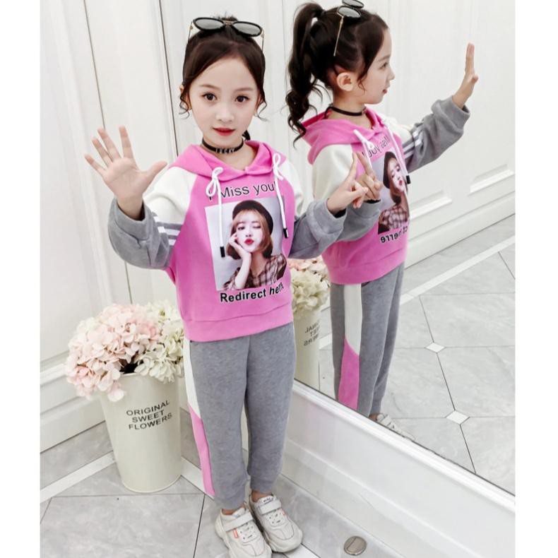 Bộ quần áo thu đông bé gái size 15-35kg hàng Quảng Châu