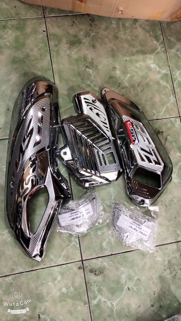 (BH 12 THÁNG )Combo 6 món Sh 2020 xi trắng- carbon đen