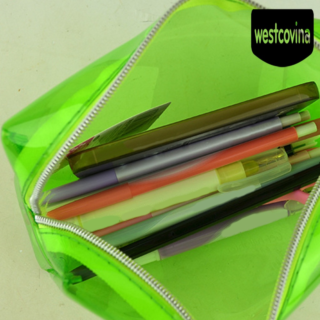 Phương Tây✎Túi Đựng Bút Bằng Nhựa PVC Trong Suốt Cỡ Lớn Tiện Dụng