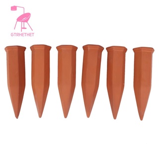 Self Watering Spikes - 6-Pack Terracotta Plant Watering Stakes, Automatic Slow Release Water Drippers for Indoor Outdoor Garden, Vacation Irrigation Device, 6.9 Inches Tall