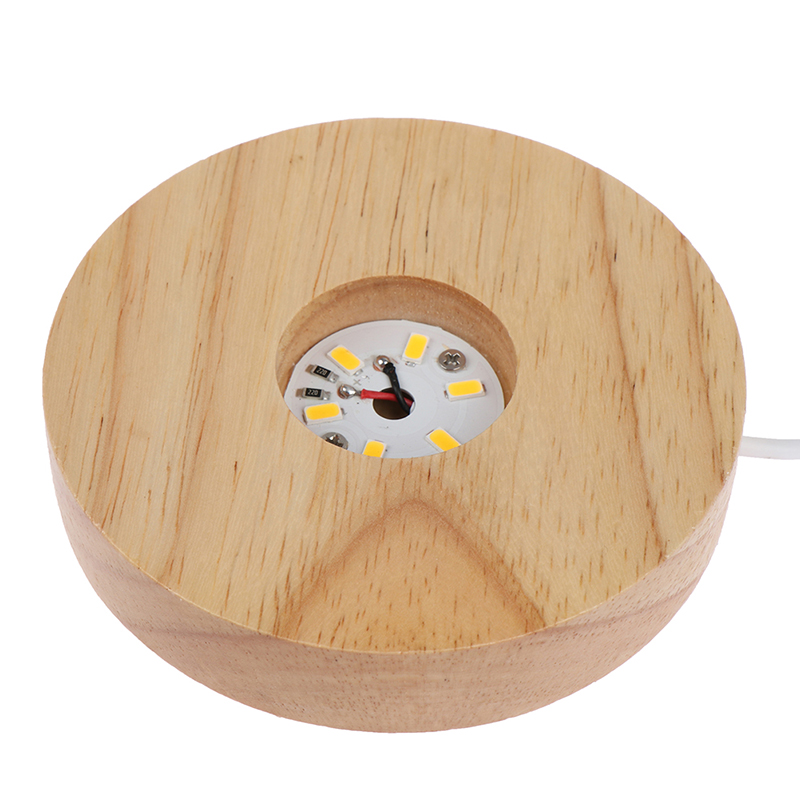 Đế Gỗ Trưng Bày Đèn Led 3d Hình Quả Cầu Thủy Tinh