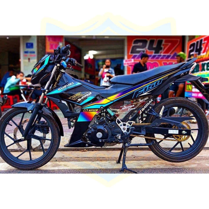 ( Quí khách vui lòng mang ra tiệm cho thợ dán ) Tem satria fi đen