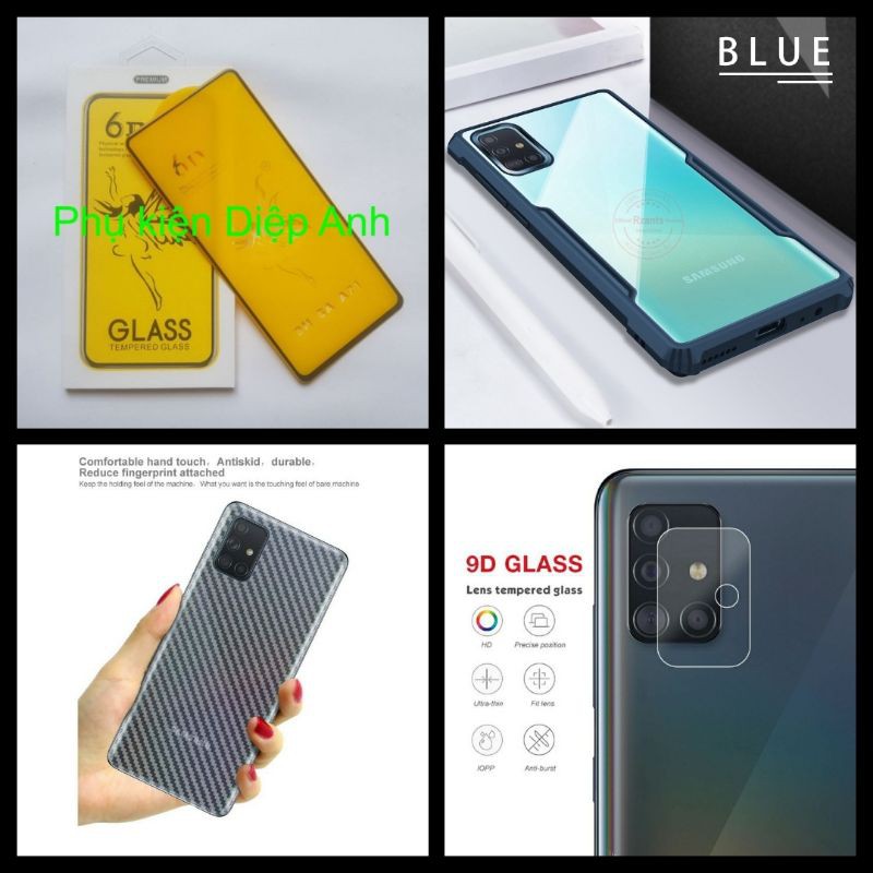 Samsung A51 / A71 | Combo 4 món cực tốt gồm kínhcl 6D + ốp chống sốc rzants + carbon dán lưng + cường lực  camera