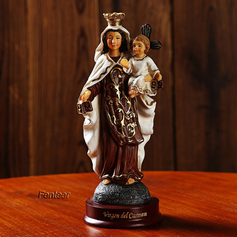 [FENTEER]Our Lady of Guadalupe Statue Virgin Mary Catholic Handmade Resin Sculpture