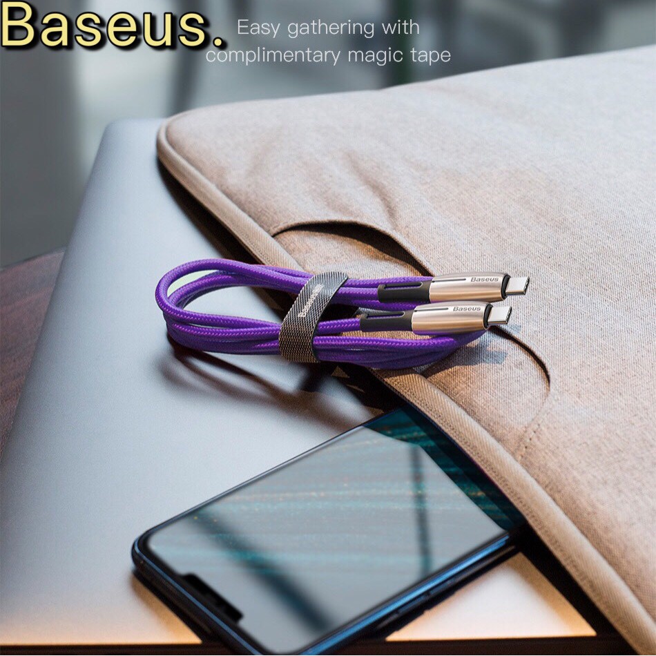 Dây Cáp sạc nhanh Baseus PD C to C 60W có đèn báo water drop-shaped Type C cho Smartphone/ Tablet / Macbook/ Laptop