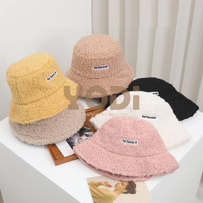 Nón bucket lông cừu - Mũ tai bèo Ulzzang phong cách thời trang Hàn Quốc sang trọng dễ thương